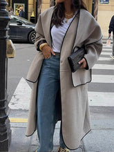 Fashion Casual Colorblock Loose-Fit Oversized Coat